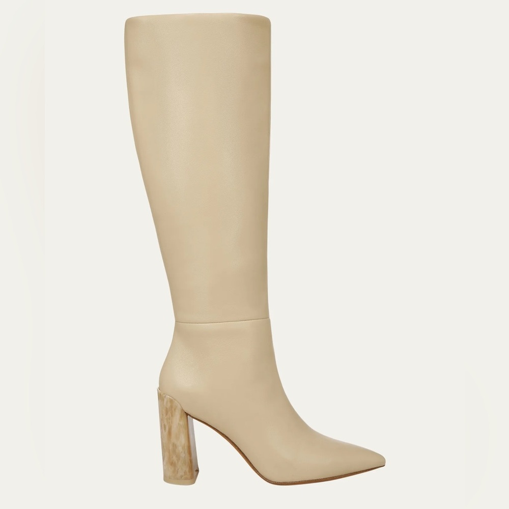 Vince Pilar Leather Knee High Boot in Macadamia Beige NWT $595 9.5